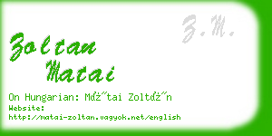 zoltan matai business card